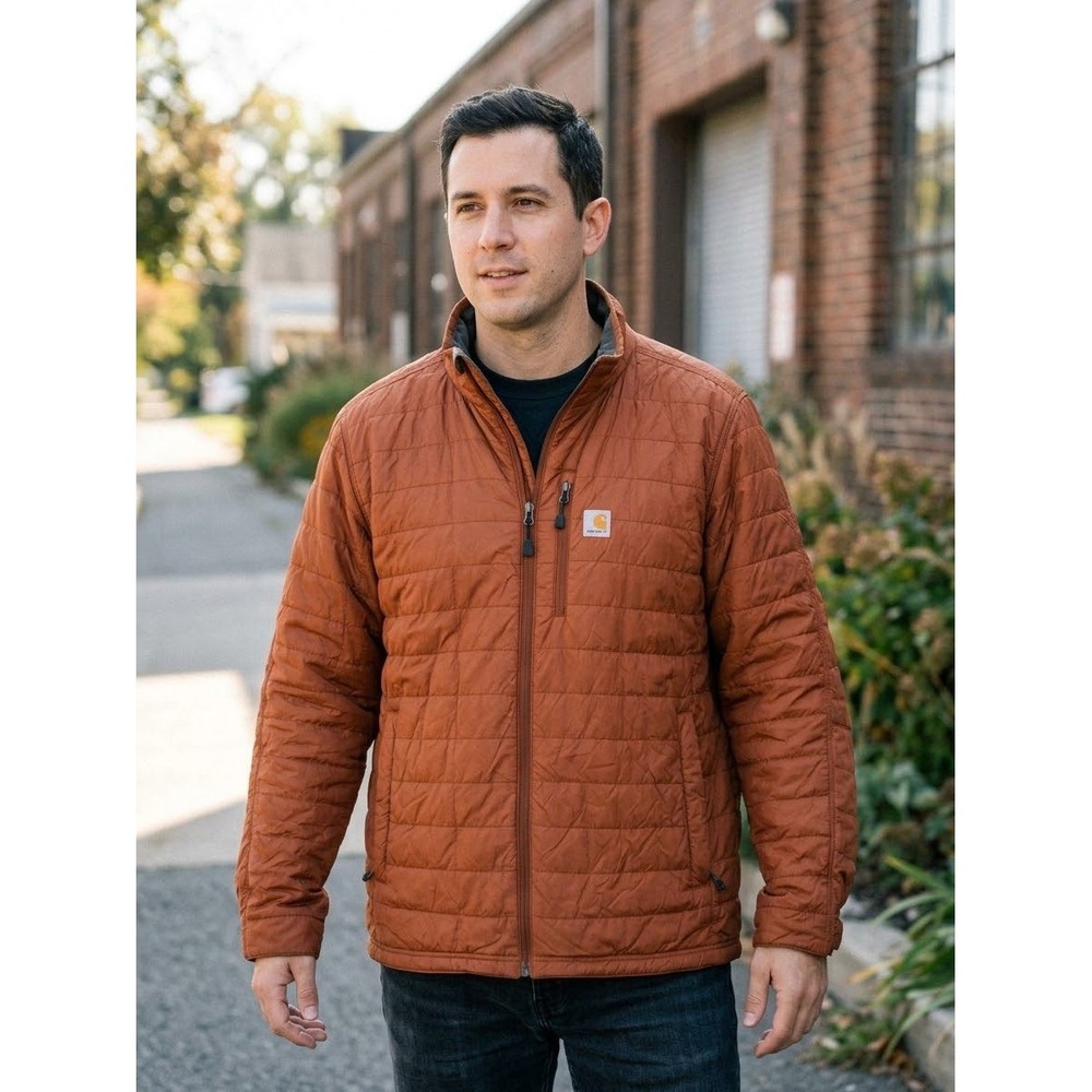 Carhartt Gilliam Jacket Mens 3XL Canyon Brown Quilted Puffer Rain Coat